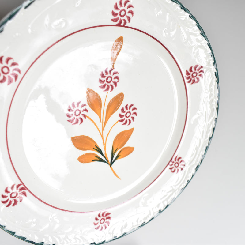 Vintage dessert plate Saint-Amand Ceranord flower & relief F