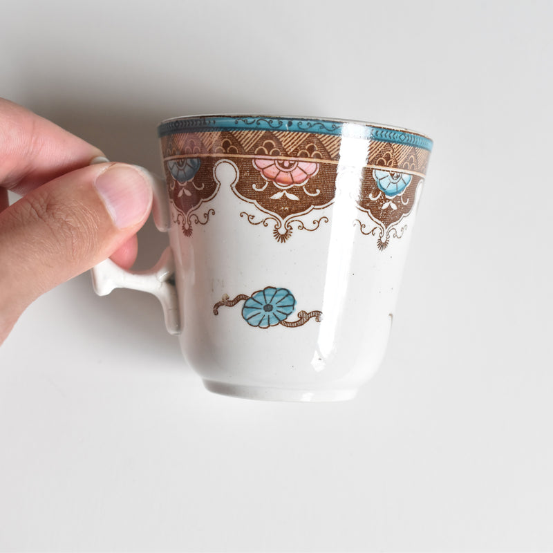 Antique Coffee Cup & Saucer, Sarreguemines, C