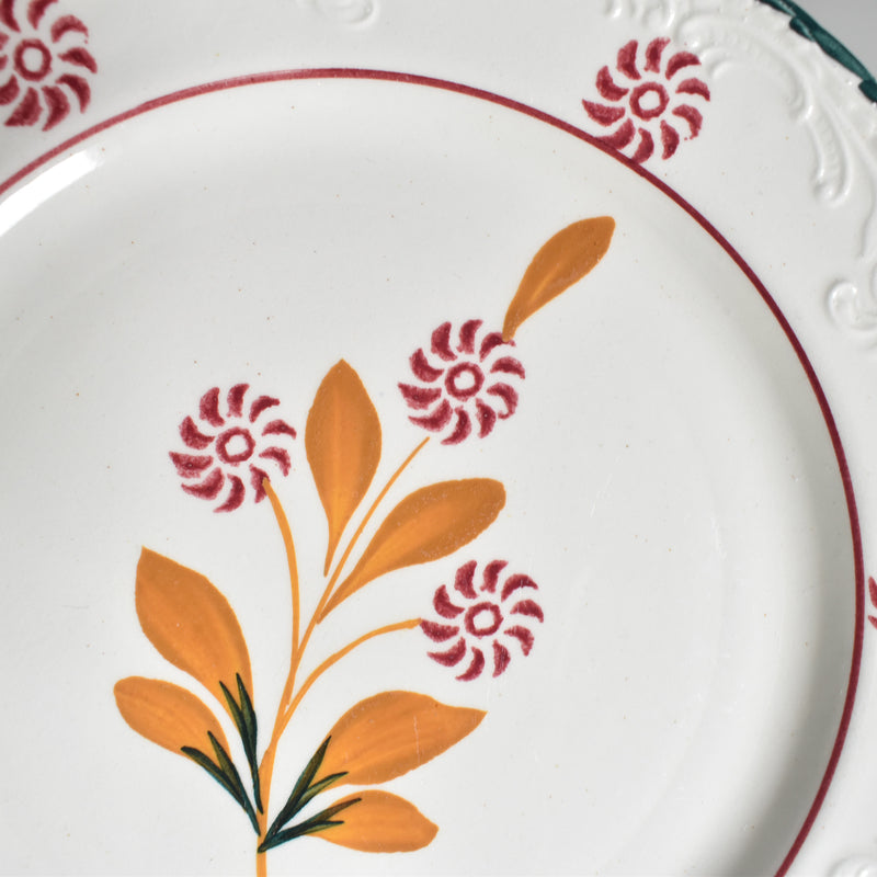 Vintage dessert plate Saint-Amand Ceranord flower & relief F