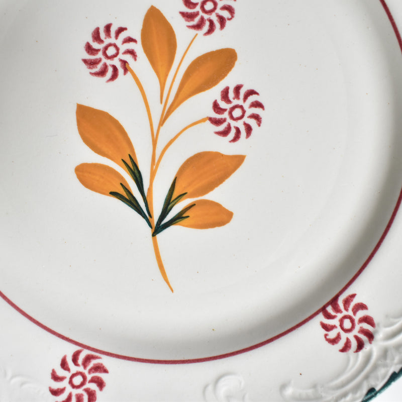 Vintage dessert plate Saint-Amand Ceranord flower & relief F