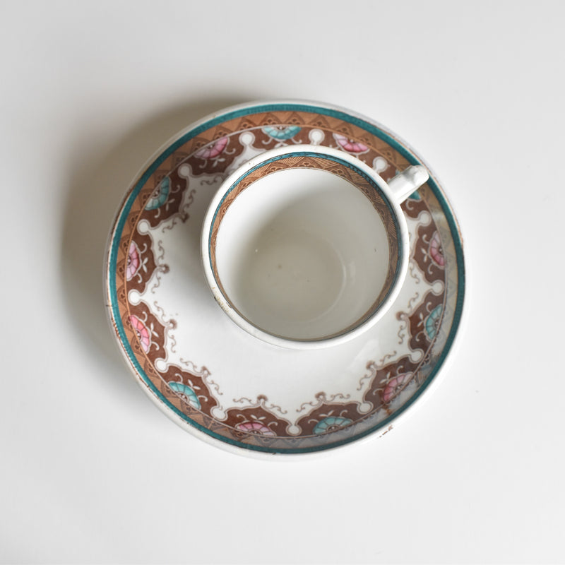 Antique Coffee Cup & Saucer, Sarreguemines D