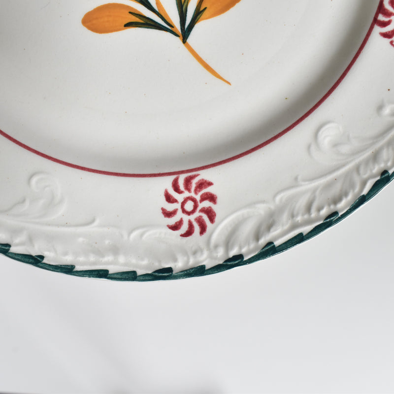 Vintage dessert plate Saint-Amand Ceranord flower & relief F