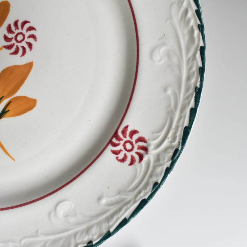 Vintage dessert plate Saint-Amand Ceranord flower & relief F