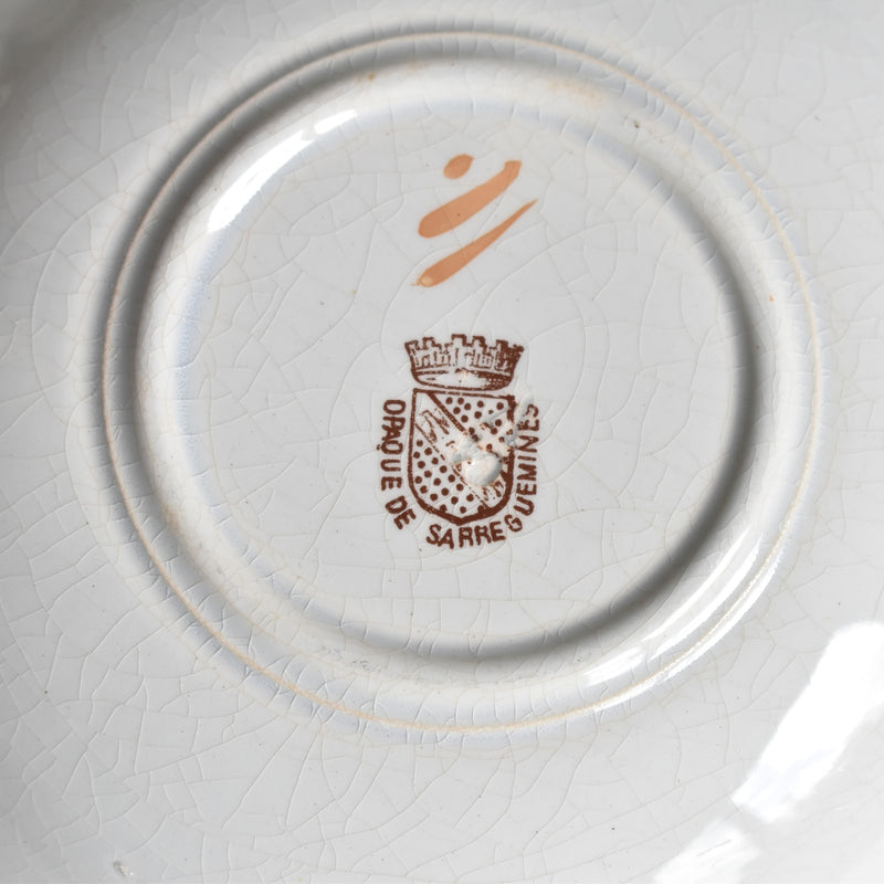 Antique Coffee Cup & Saucer, Sarreguemines D