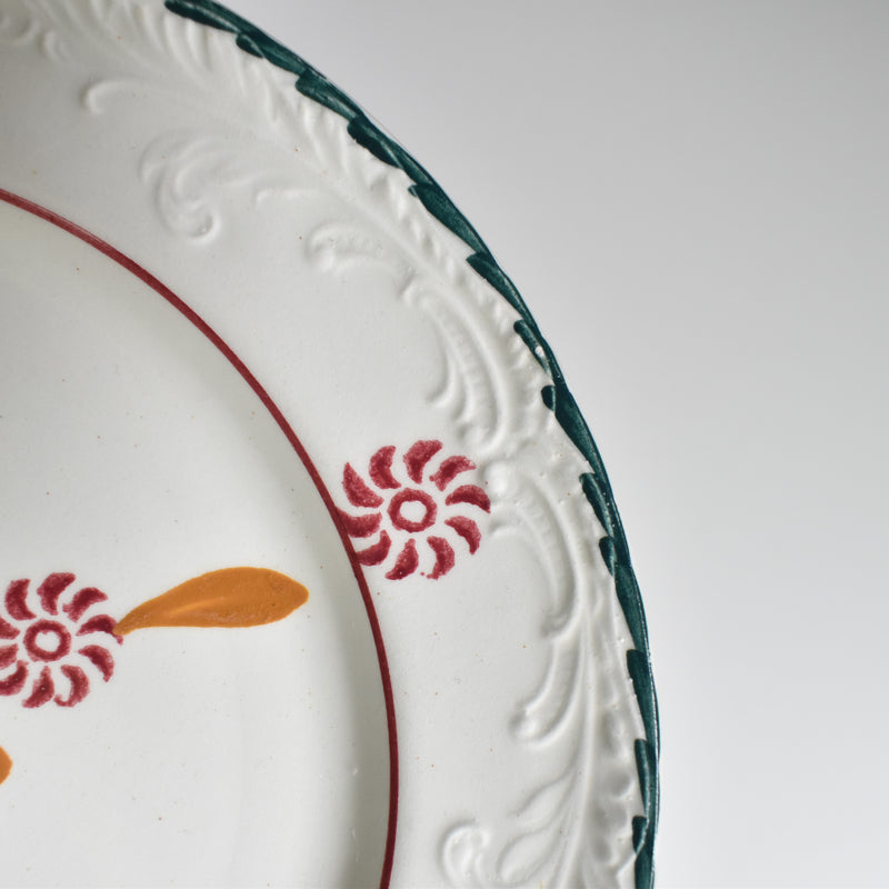 Vintage dessert plate Saint-Amand Ceranord flower & relief F