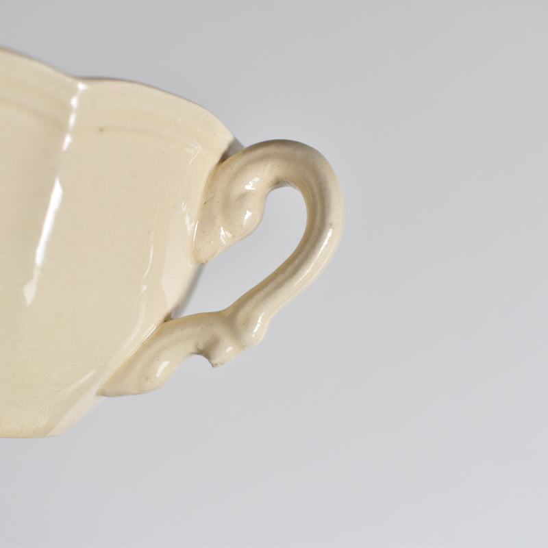 Vintage Cup & Saucer: Digoin & Sarreguemines, Ivoire, Flower Rim