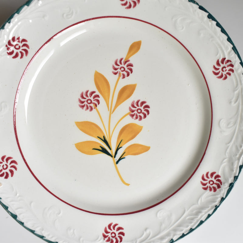Vintage dessert plate Saint-Amand Ceranord Flower & Relief G