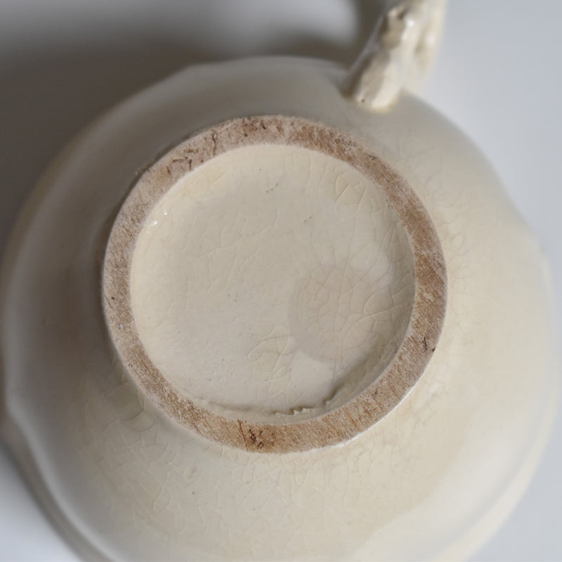 Vintage Cup & Saucer: Digoin & Sarreguemines, Ivoire, Flower Rim