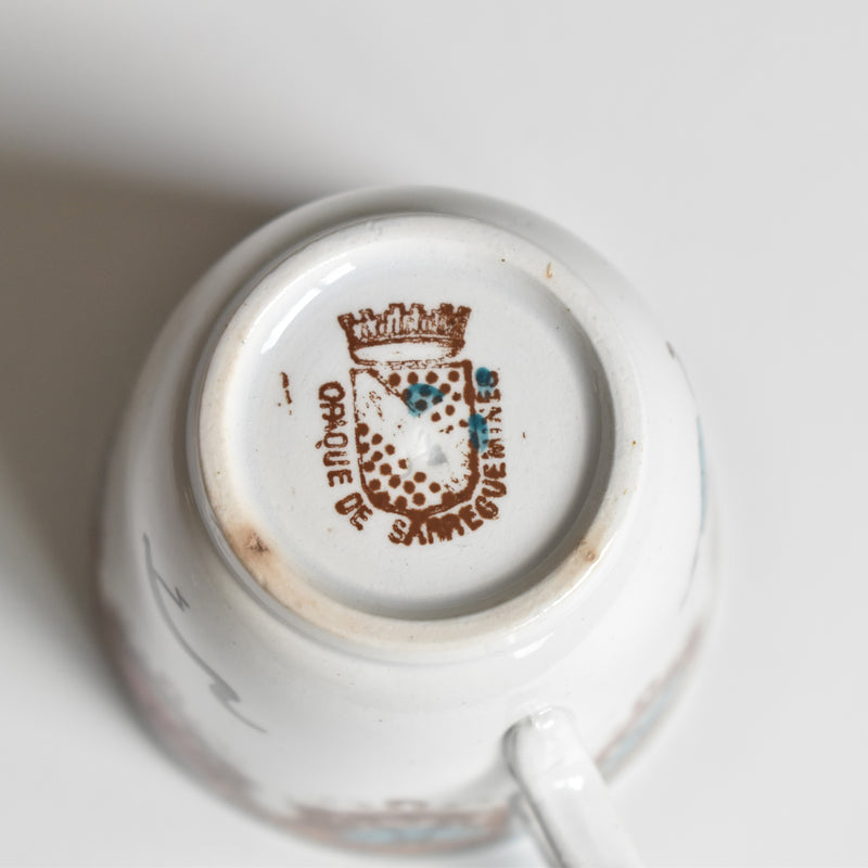 Antique Coffee Cup & Saucer, Sarreguemines D