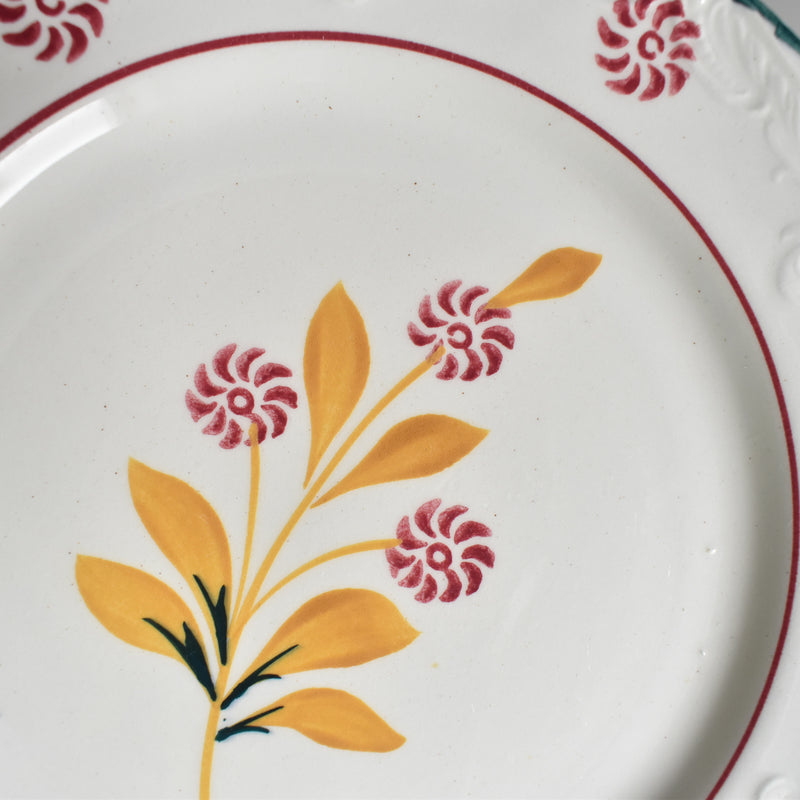 Vintage dessert plate Saint-Amand Ceranord Flower & Relief G