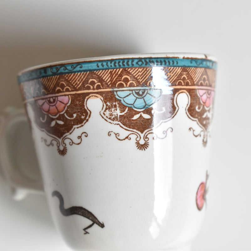 Antique Coffee Cup & Saucer, Sarreguemines D