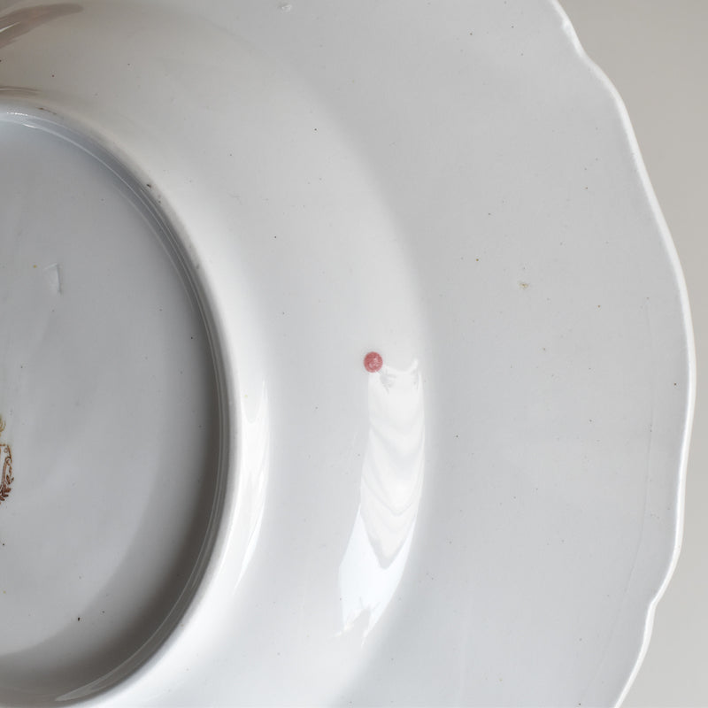 Antique Deep Plate KG Lunéville Fleurs roses A