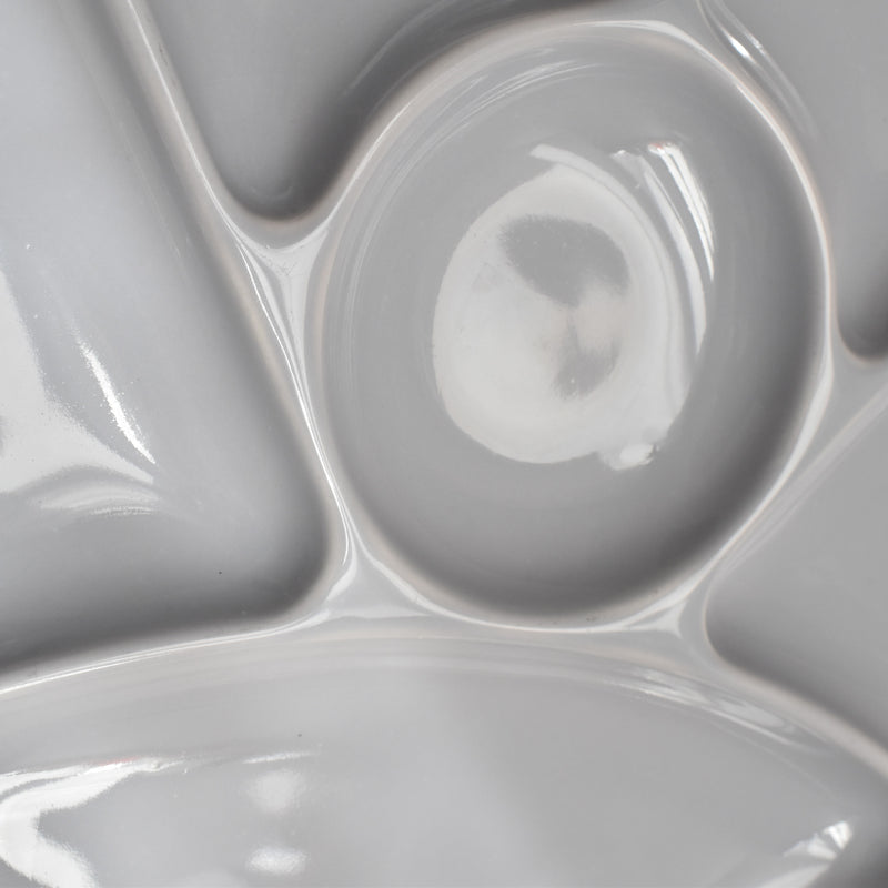 Vintage Fondue Plate Gien Gris A