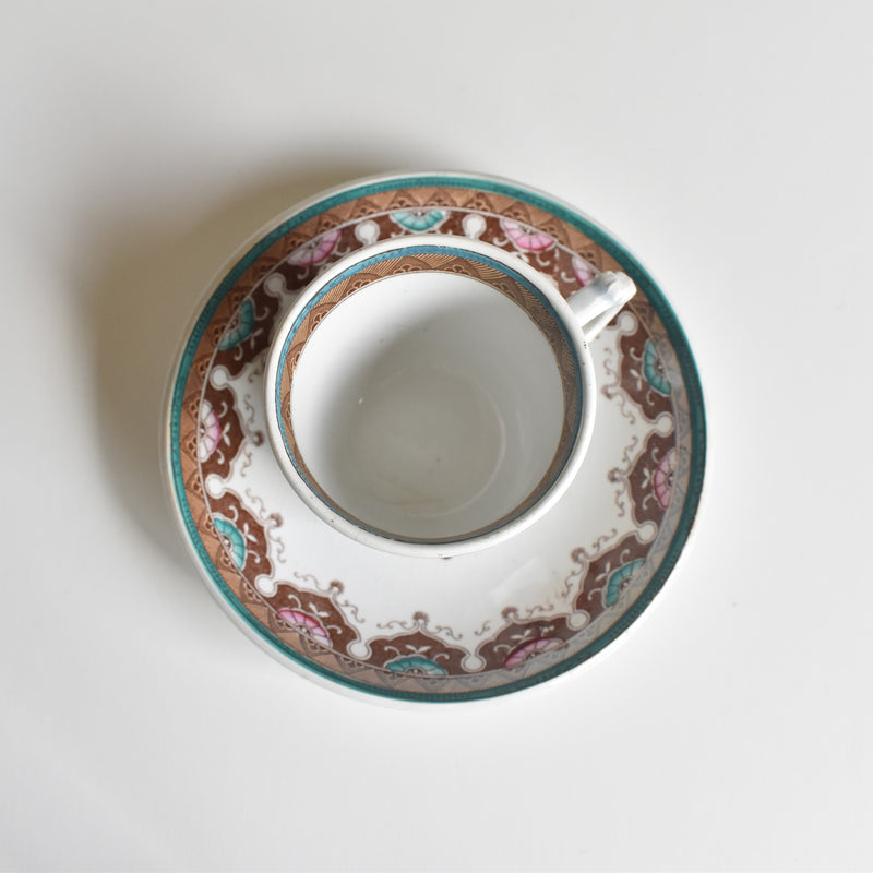Antique Coffee Cup & Saucer, Sarreguemines E