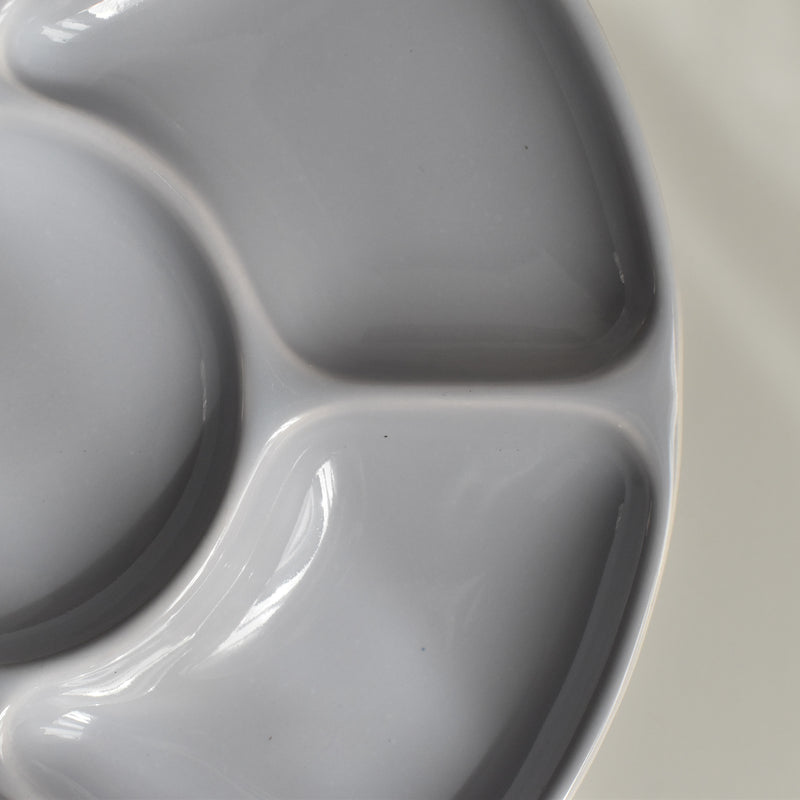 Vintage Fondue Plate Gien Gris A