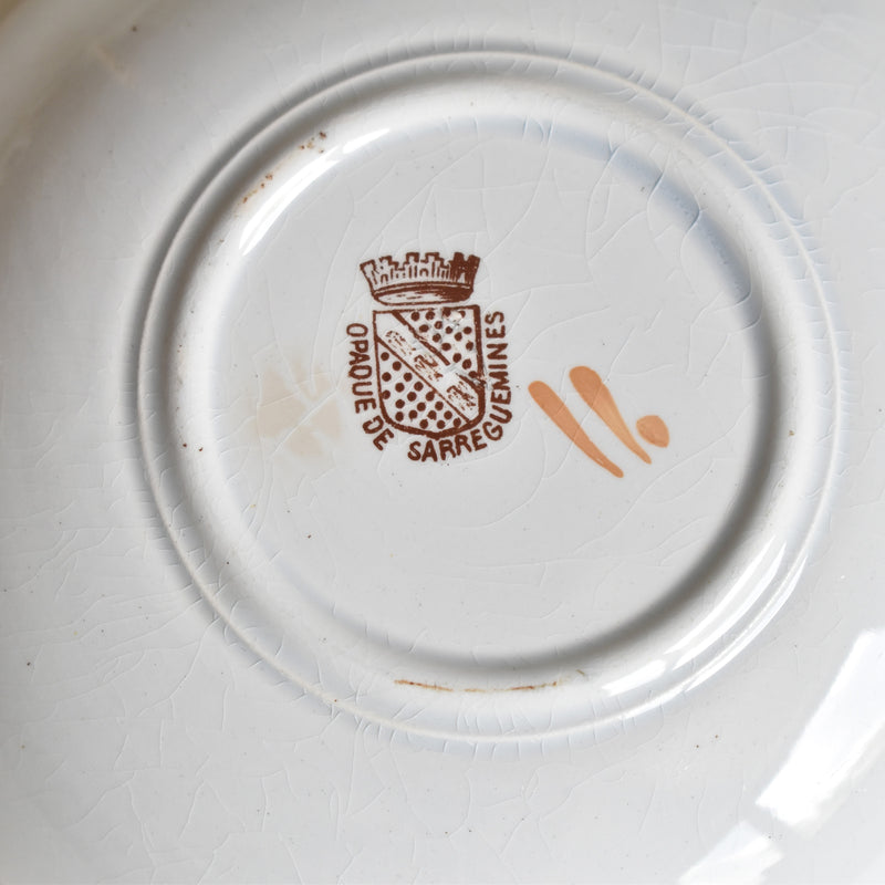 Antique Coffee Cup & Saucer, Sarreguemines E