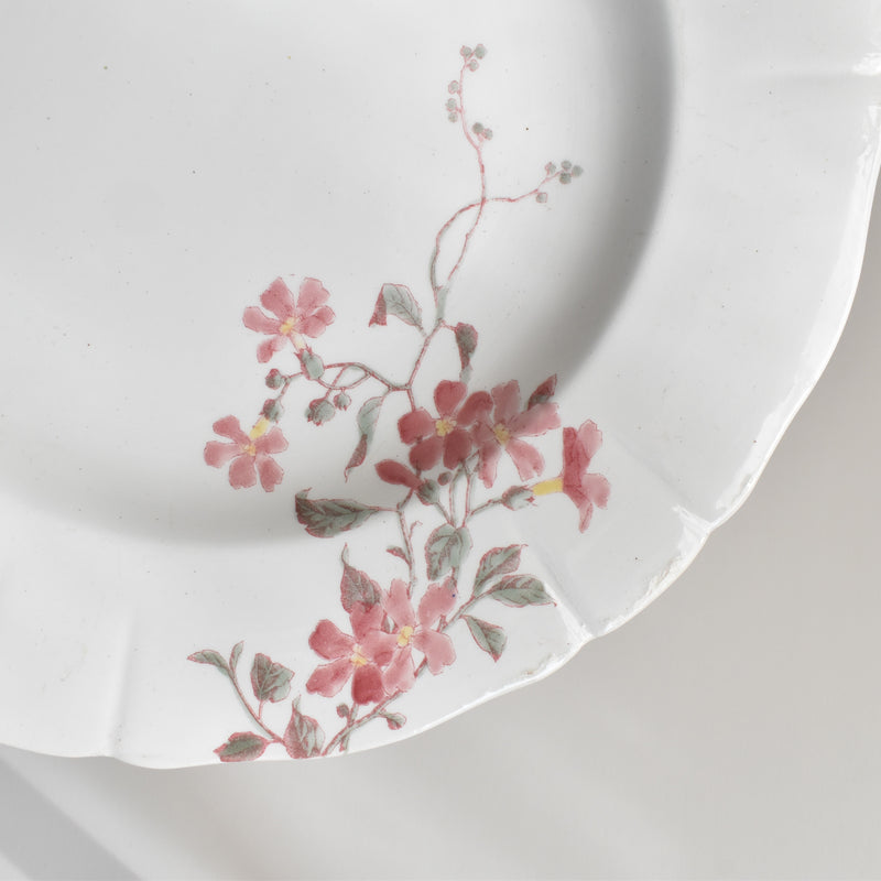 Antique Deep Plate KG Lunéville Fleurs roses A