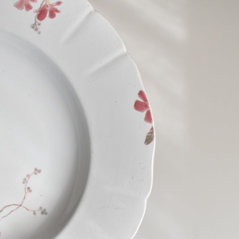 Antique Deep Plate KG Lunéville Fleurs roses A