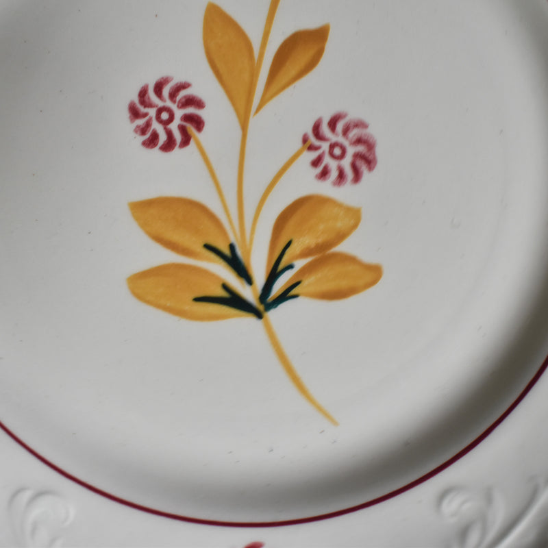 Vintage Dessert Plate, Saint-Amand Ceranord, Flower & Relief, H