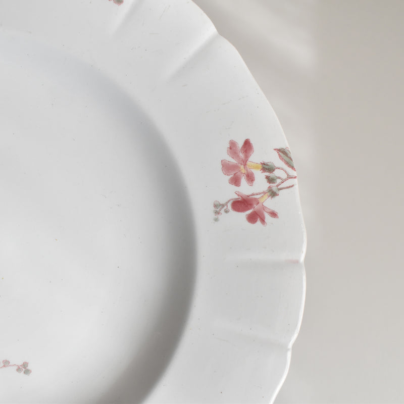 Antique Deep Plate KG Lunéville Fleurs roses A