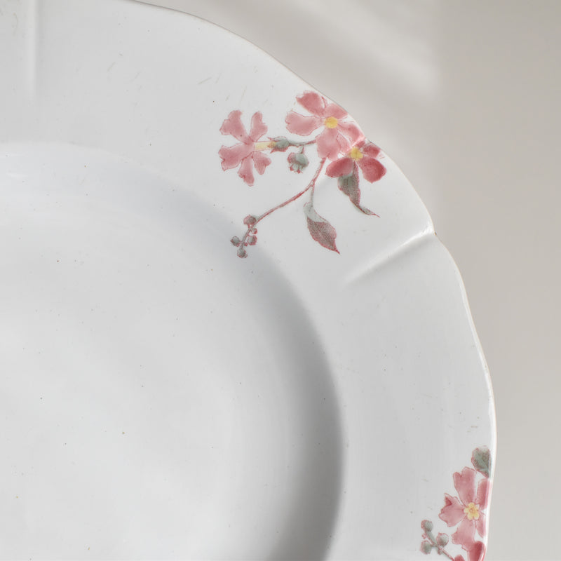 Antique Deep Plate KG Lunéville Fleurs roses A