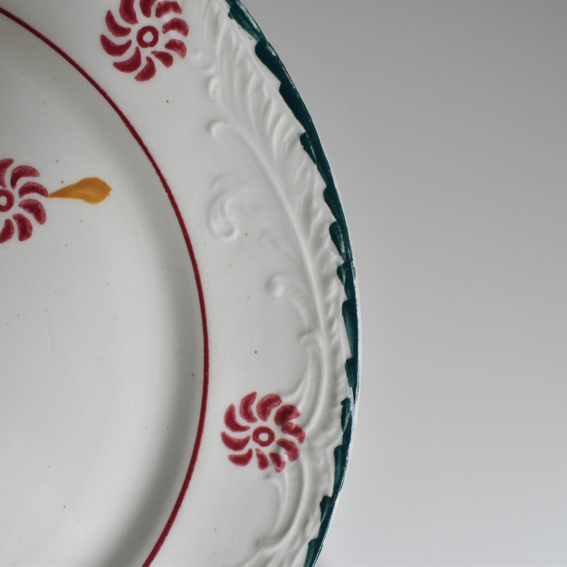 Vintage Dessert Plate, Saint-Amand Ceranord, Flower & Relief, H