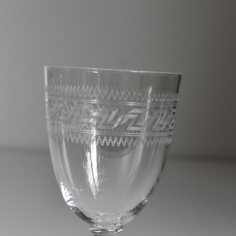 Antique Wine Crystal Glass PORTIEUX Guillochage PP
