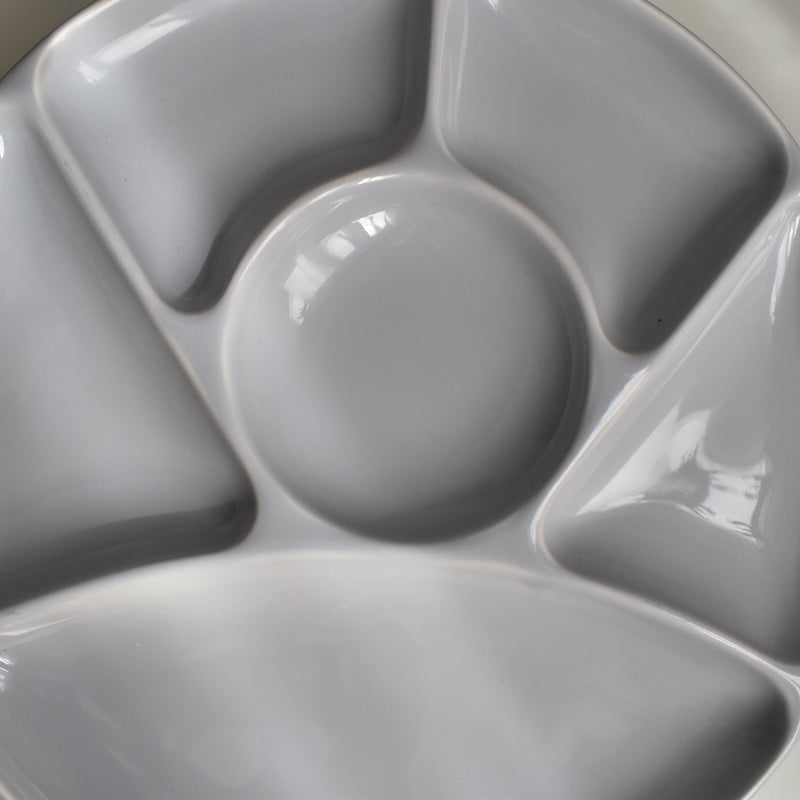 Vintage Fondue Plate Gien Gris B