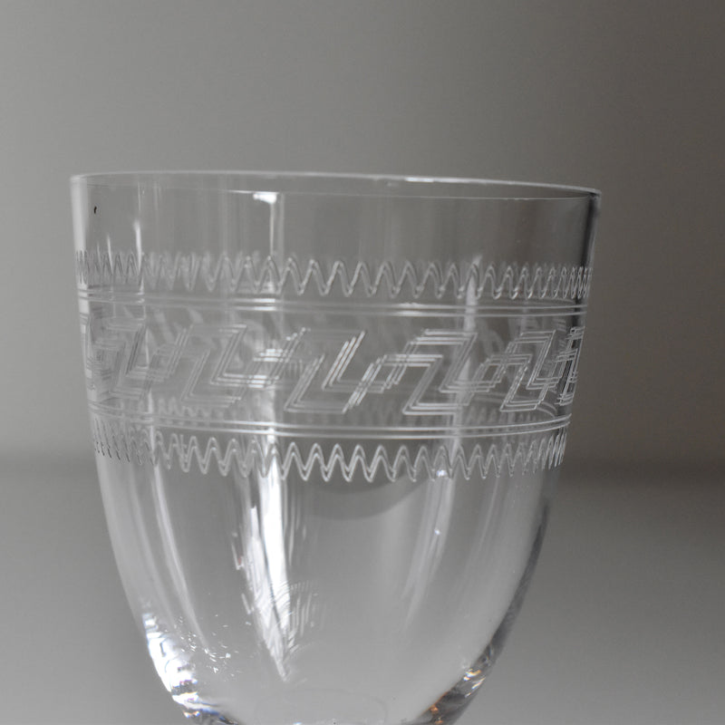 Antique Wine Crystal Glass PORTIEUX Guillochage PP