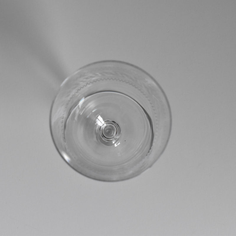 Antique Wine Crystal Glass PORTIEUX Guillochage PP