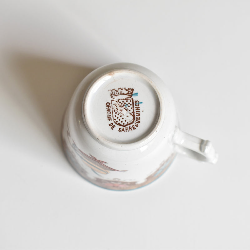 Antique Coffee Cup & Saucer, Sarreguemines E
