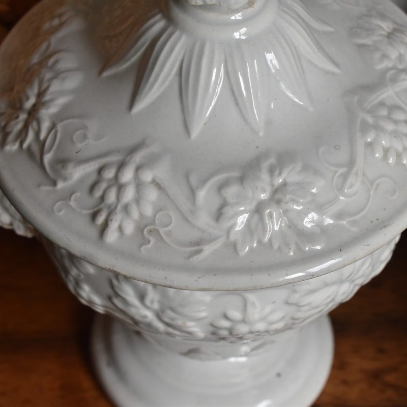 Antique Sugar Pot, Creil et Montereau, White