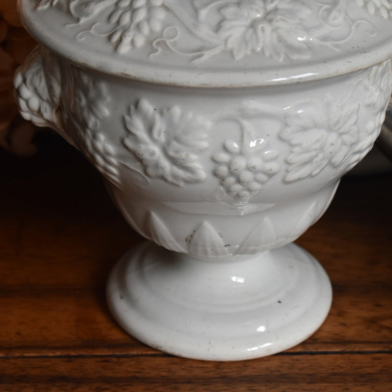 Antique Sugar Pot, Creil et Montereau, White
