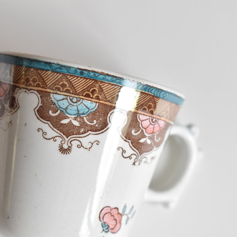Antique Coffee Cup & Saucer, Sarreguemines E