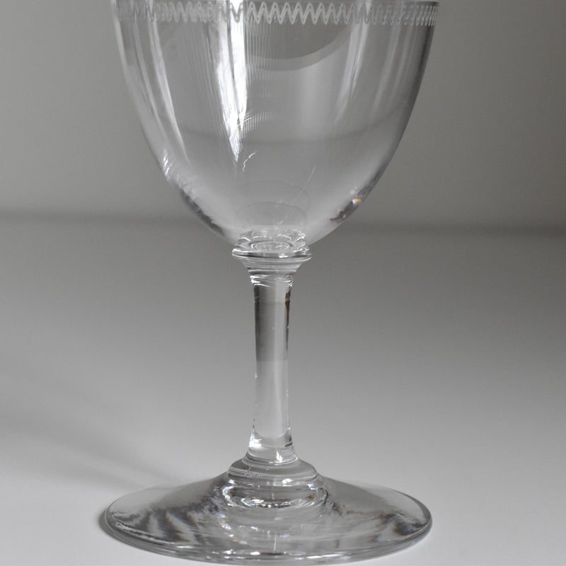 Antique Water Crystal Glass PORTIEUX Guillochage PP