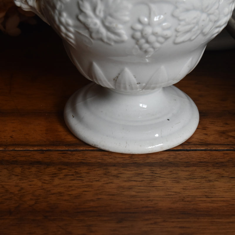 Antique Sugar Pot, Creil et Montereau, White