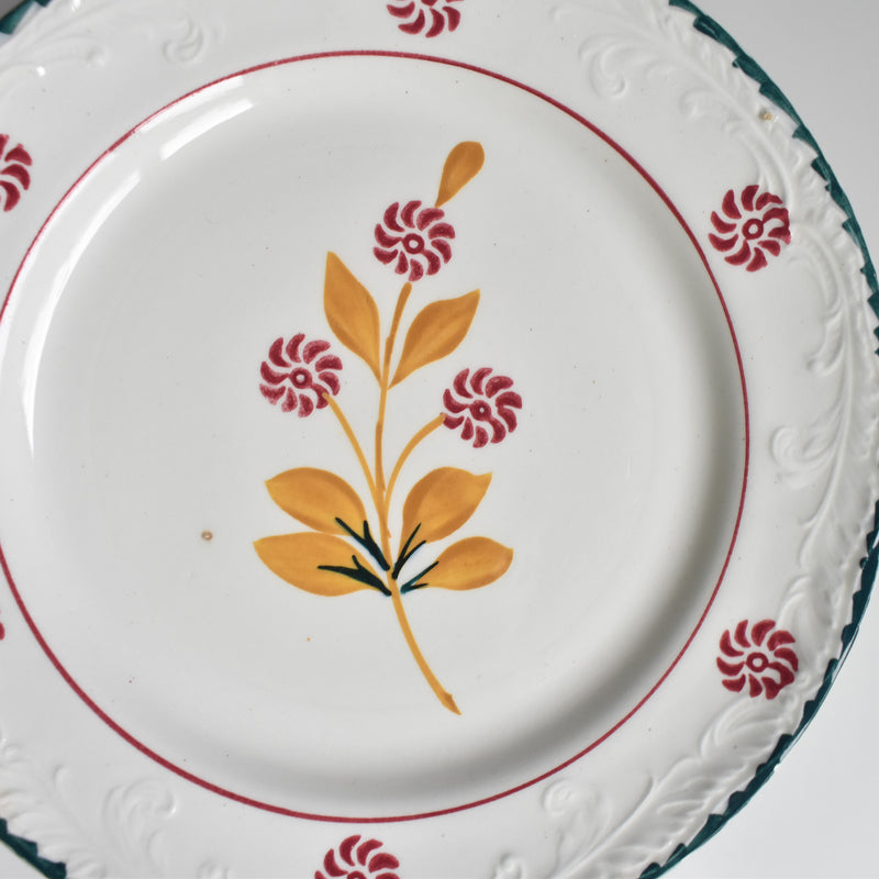 Vintage Dessert Plate, Saint-Amand Ceranord, Flower & Relief I