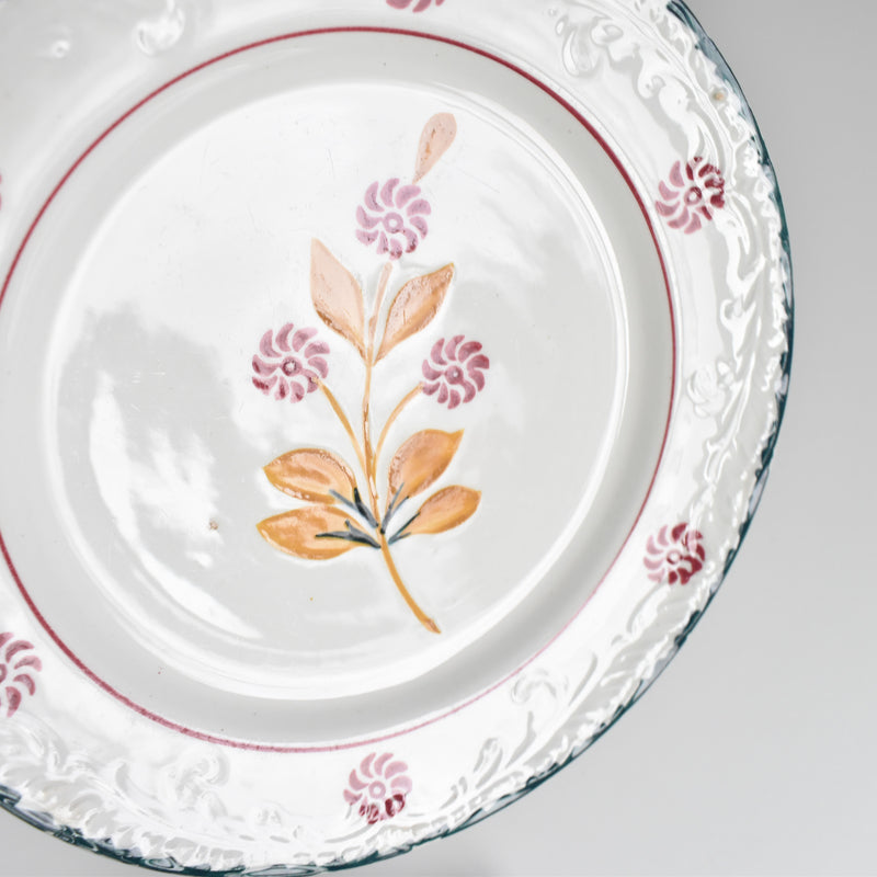 Vintage Dessert Plate, Saint-Amand Ceranord, Flower & Relief I