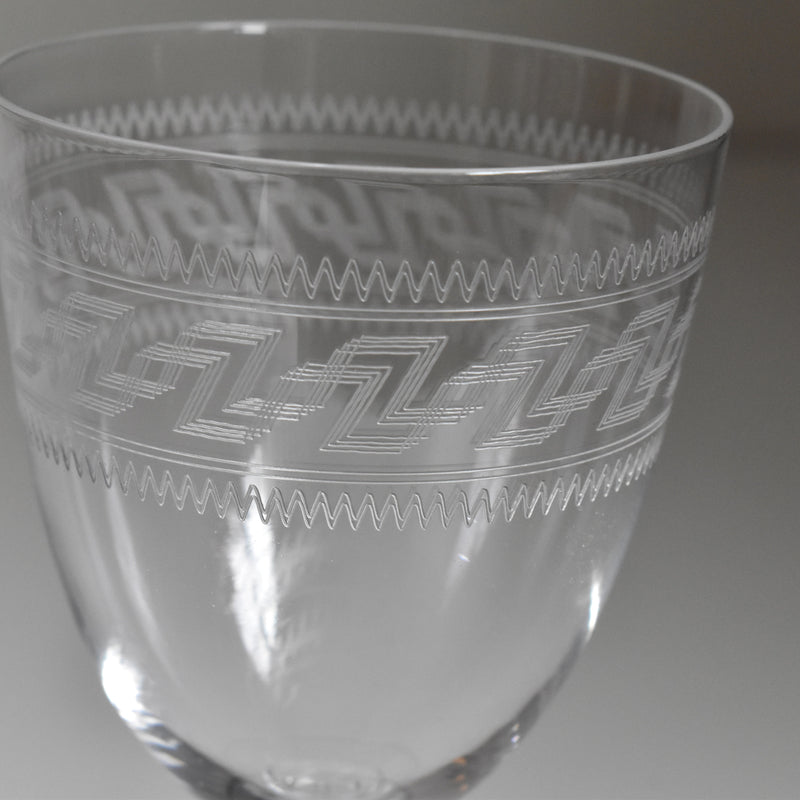 Antique Water Crystal Glass PORTIEUX Guillochage PP