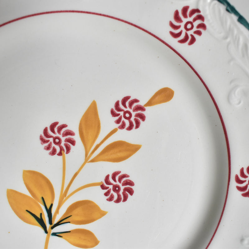 Vintage Dessert Plate, Saint-Amand Ceranord, Flower & Relief I