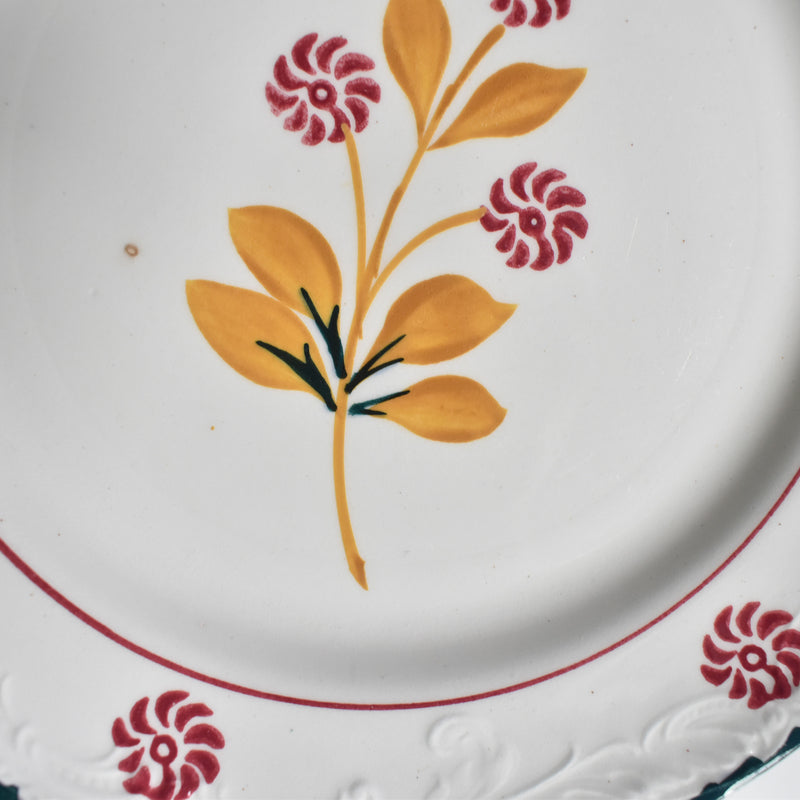 Vintage Dessert Plate, Saint-Amand Ceranord, Flower & Relief I