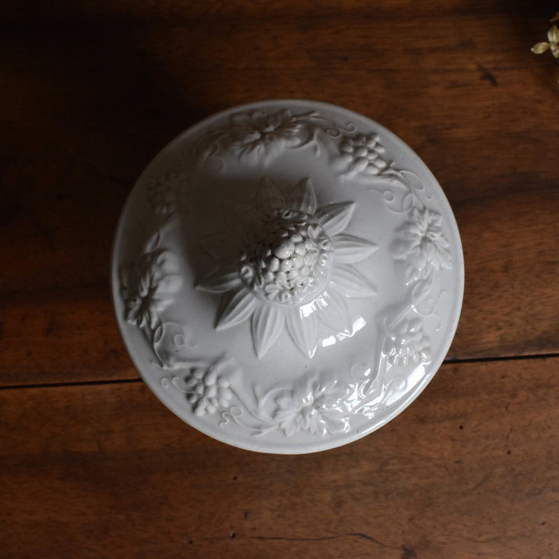 Antique Sugar Pot, Creil et Montereau, White