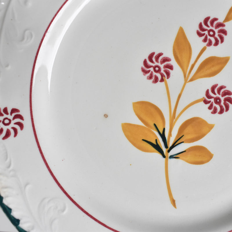 Vintage Dessert Plate, Saint-Amand Ceranord, Flower & Relief I