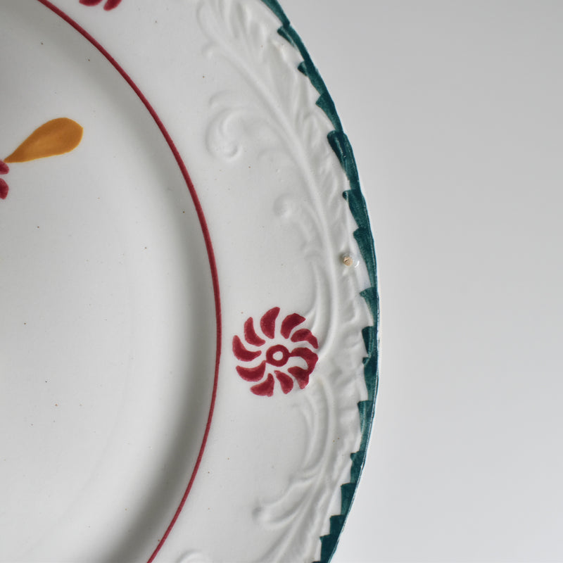 Vintage Dessert Plate, Saint-Amand Ceranord, Flower & Relief I