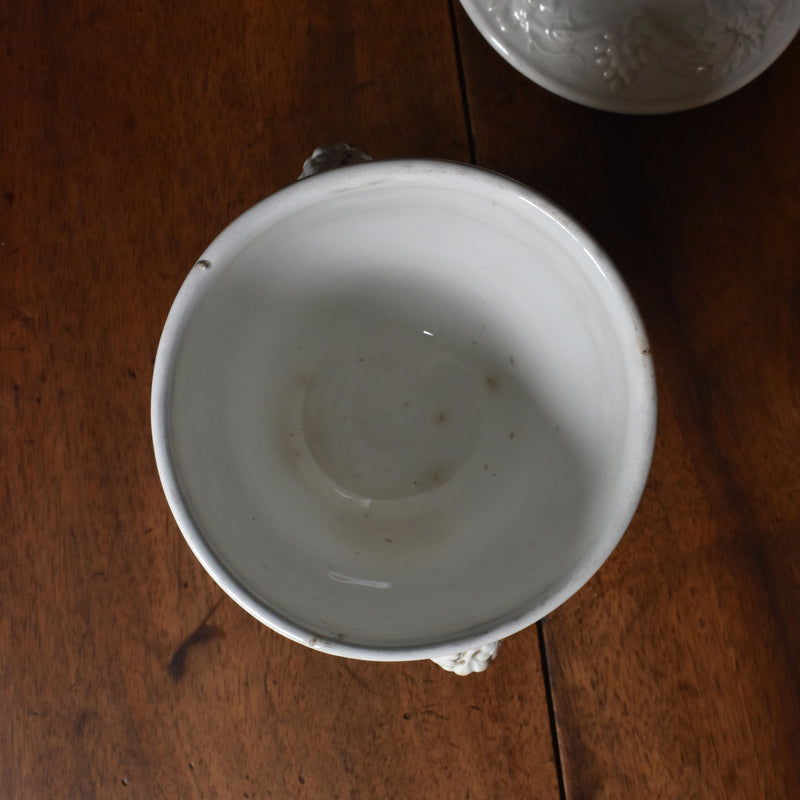 Antique Sugar Pot, Creil et Montereau, White