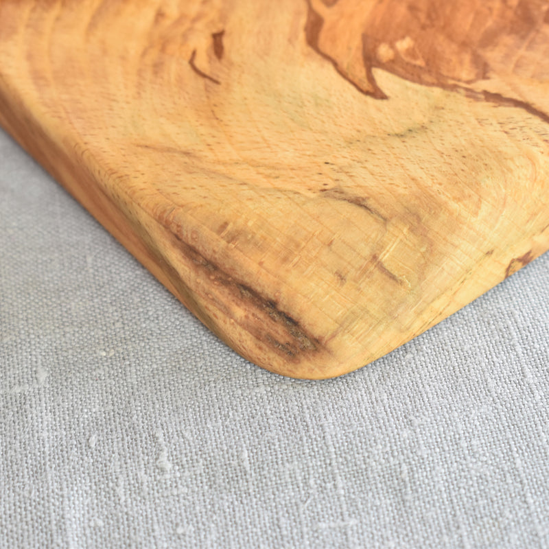 ミニブナカッティングボード 革取っ手付き　21.5cmx11.5cm