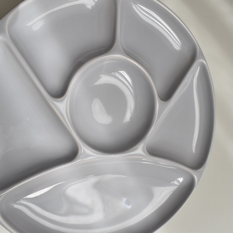 Vintage Fondue Plate Gien Gris C