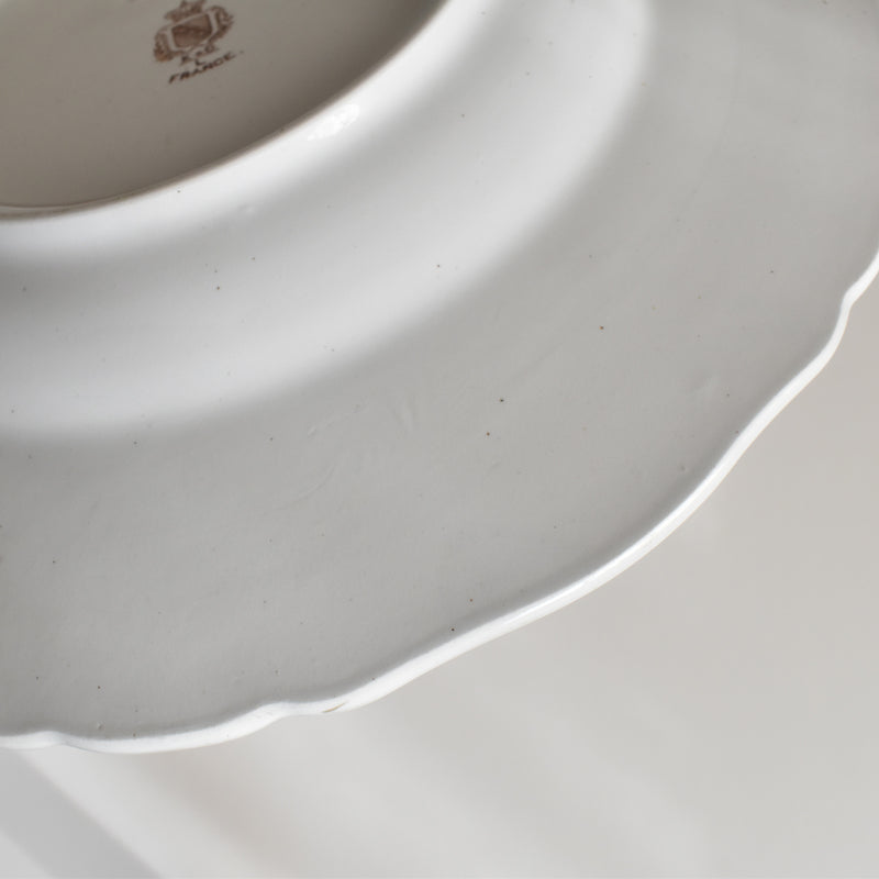 Antique Deep Plate, KG Lunéville, Fleurs Roses C