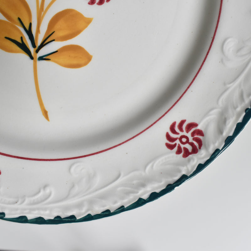 Vintage Dessert Plate, Saint-Amand Ceranord, Flower & Relief I