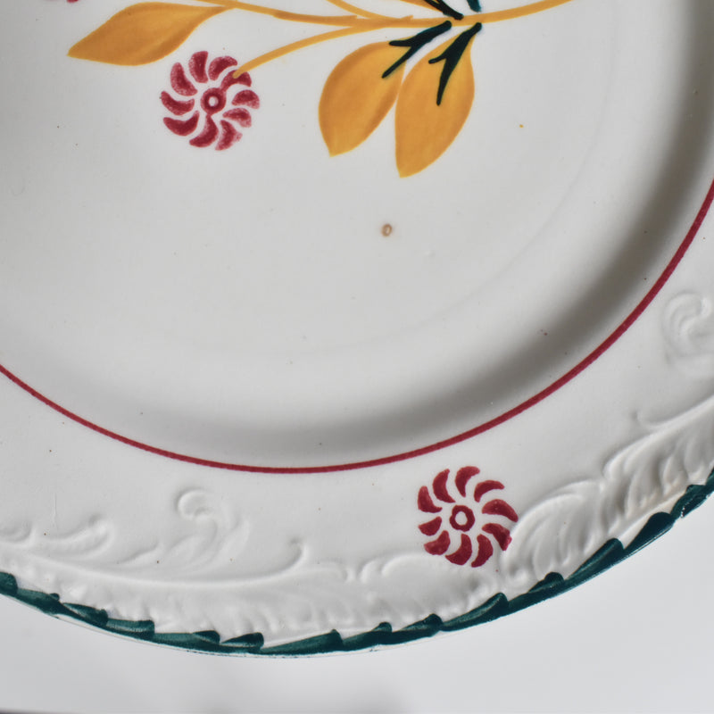 Vintage Dessert Plate, Saint-Amand Ceranord, Flower & Relief I